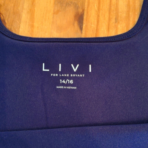 NWT LIVI for Lane Bryant Purple W/White Stripes Wicking  Tank Top, Size 14/16 - Picture 10 of 10